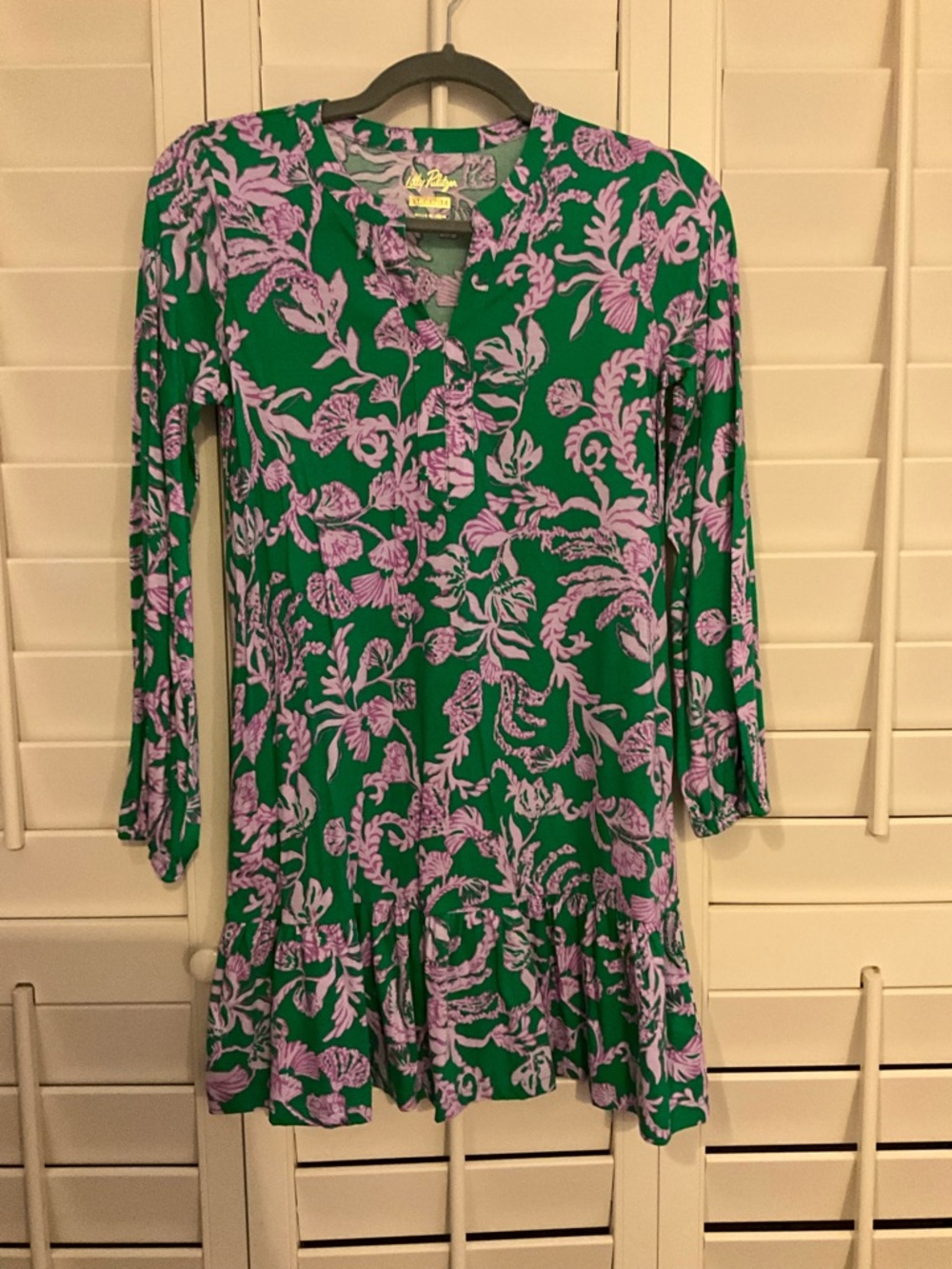 Lilly Pulitzer Green and Lavender Alyssa Dress